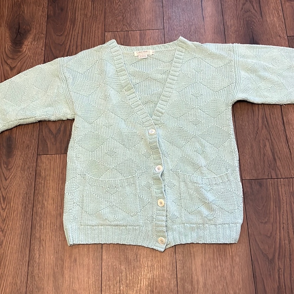 Vintage Calvin Klein textured cardigan mint